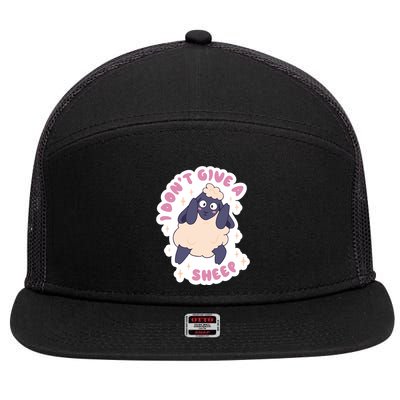 I Don't Give A Sheep Funny 7 Panel Mesh Trucker Snapback Hat