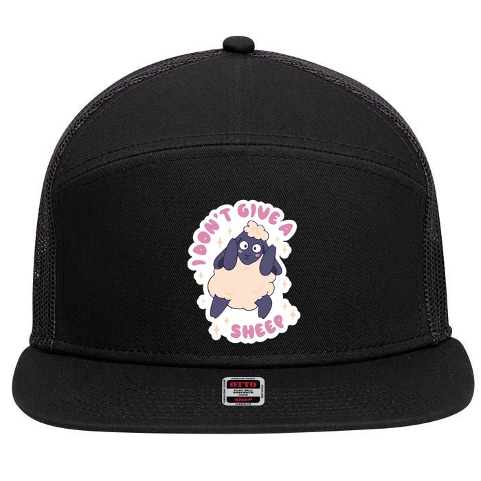I Don't Give A Sheep Funny 7 Panel Mesh Trucker Snapback Hat