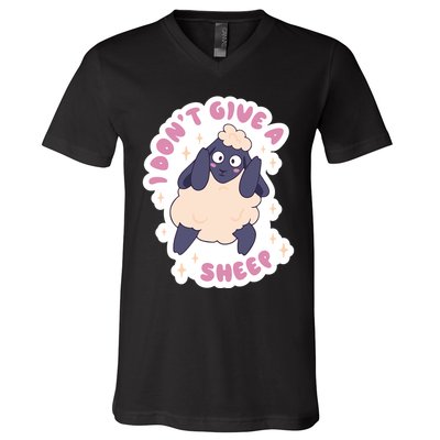 I Don't Give A Sheep Funny V-Neck T-Shirt