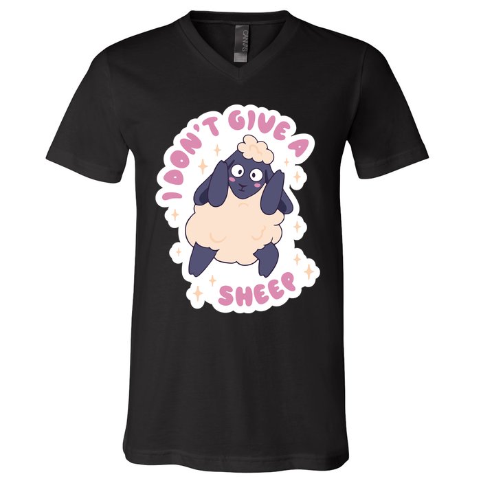 I Don't Give A Sheep Funny V-Neck T-Shirt