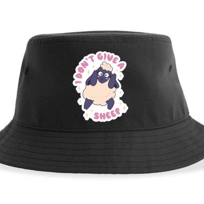I Don't Give A Sheep Funny Sustainable Bucket Hat