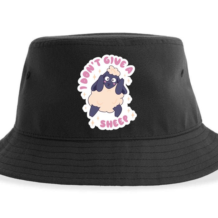 I Don't Give A Sheep Funny Sustainable Bucket Hat