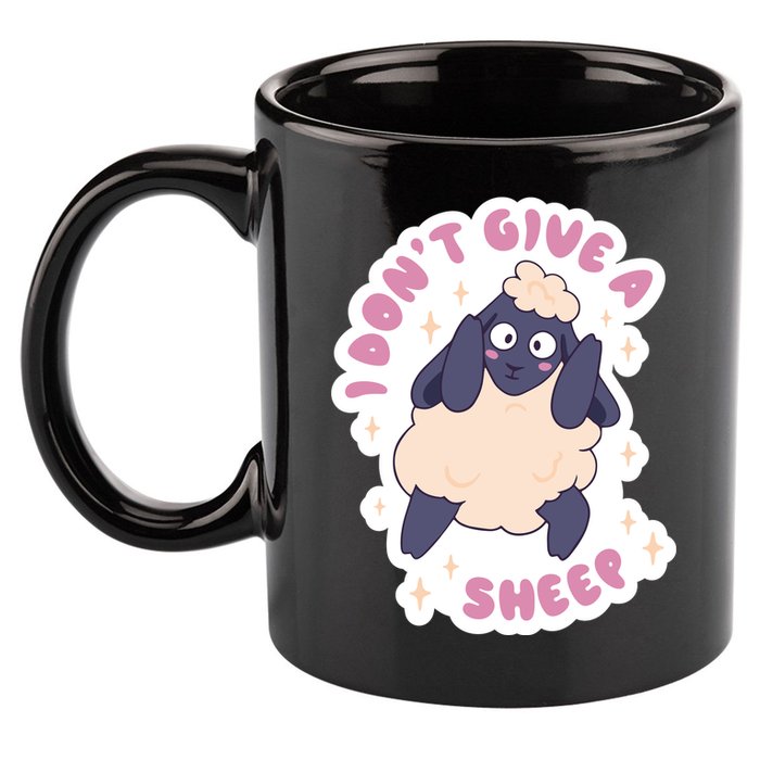 I Don't Give A Sheep Funny 11oz C Handle Ceramic Mug