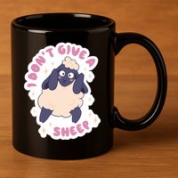 I Don't Give A Sheep Funny 11oz C Handle Ceramic Mug