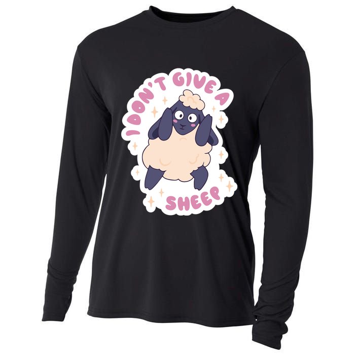 I Don't Give A Sheep Funny Cooling Performance Long Sleeve Crew