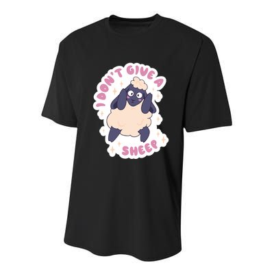 I Don't Give A Sheep Funny Youth Performance Sprint T-Shirt