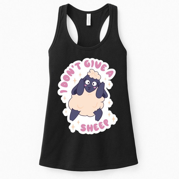 I Don't Give A Sheep Funny Womens Tank Top