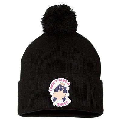 I Don't Give A Sheep Funny Pom Pom 12in Knit Beanie