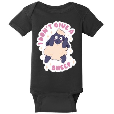 I Don't Give A Sheep Funny Baby Bodysuit