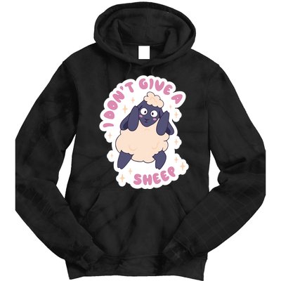 I Don't Give A Sheep Funny Tie Dye Hoodie