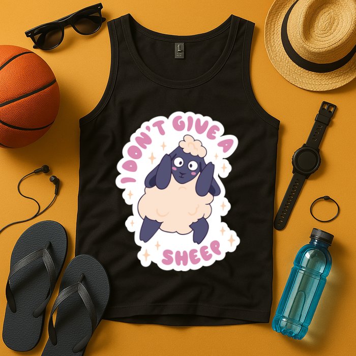 I Don't Give A Sheep Funny Tank Top