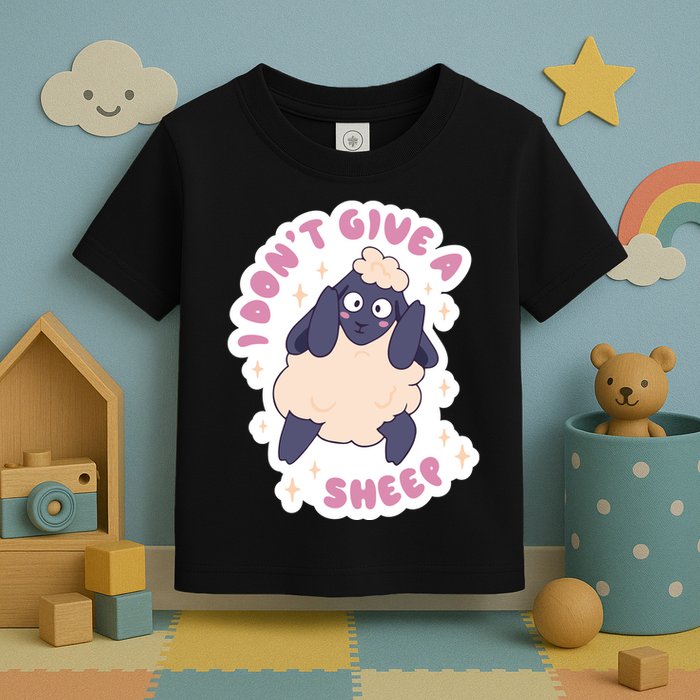 I Don't Give A Sheep Funny Toddler T-Shirt
