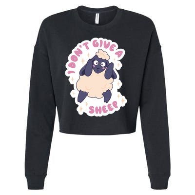 I Don't Give A Sheep Funny Cropped Pullover Crew