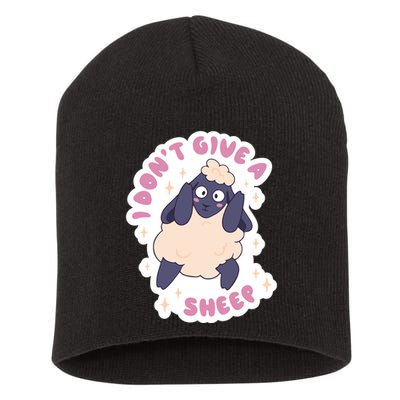 I Don't Give A Sheep Funny Short Acrylic Beanie