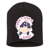 I Don't Give A Sheep Funny Short Acrylic Beanie
