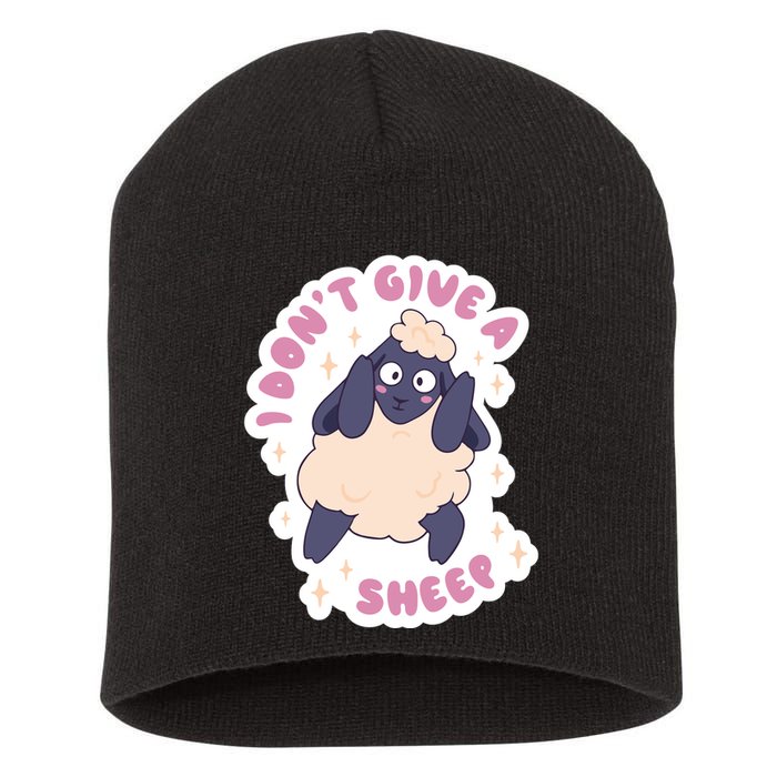 I Don't Give A Sheep Funny Short Acrylic Beanie