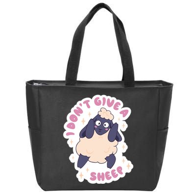 I Don't Give A Sheep Funny Zip Tote Bag