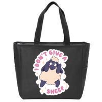 I Don't Give A Sheep Funny Zip Tote Bag