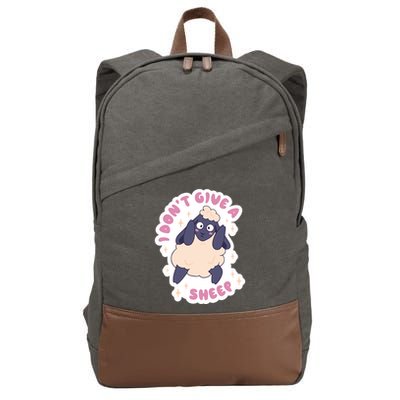 I Don't Give A Sheep Funny Cotton Canvas Backpack