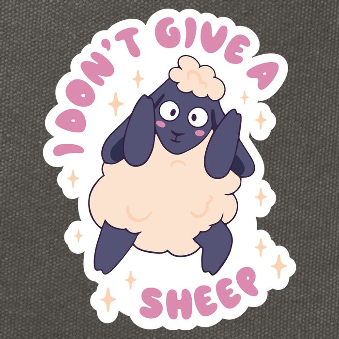 I Don't Give A Sheep Funny Cotton Canvas Backpack