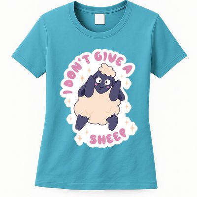 I Don't Give A Sheep Funny Womens T-Shirt