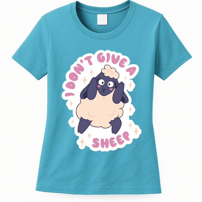 I Don't Give A Sheep Funny Womens T-Shirt