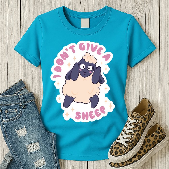 I Don't Give A Sheep Funny Womens T-Shirt