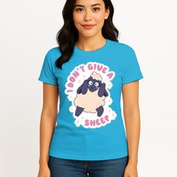 I Don't Give A Sheep Funny Womens T-Shirt