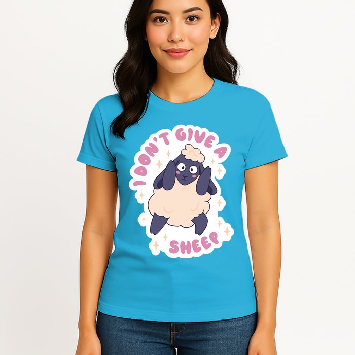 I Don't Give A Sheep Funny Womens T-Shirt