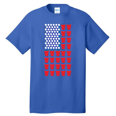 Independence Day Great Gift Usa Flag Great Gift Beer Pong Great Gift Graphic Gre Tall T-Shirt