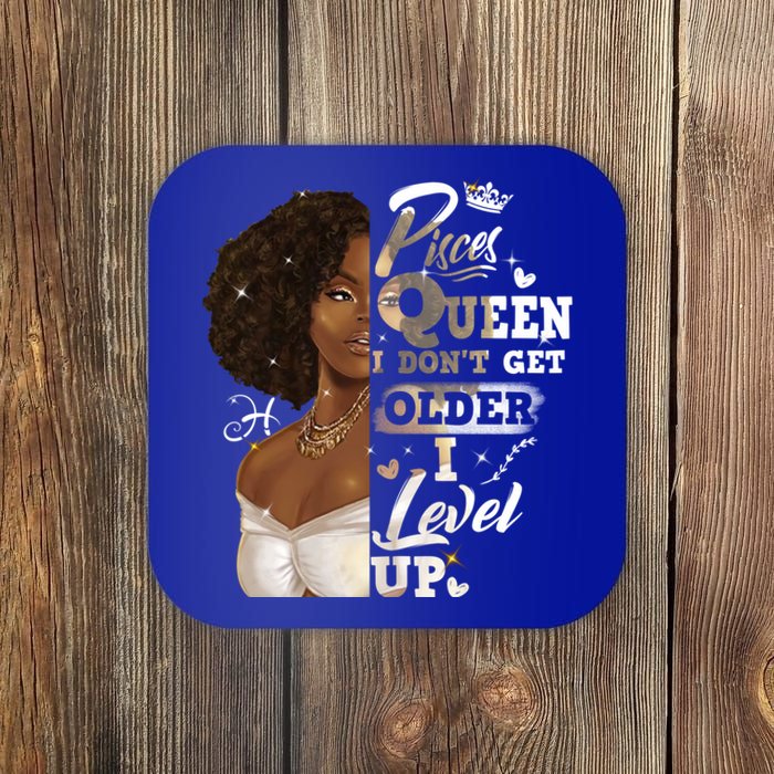 I Dont Get Older I Level Up African American Pisces Gift Coaster