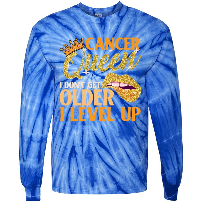 I Dont Get Older I Level Up Cancer Cute Gift Tie-Dye Long Sleeve Shirt