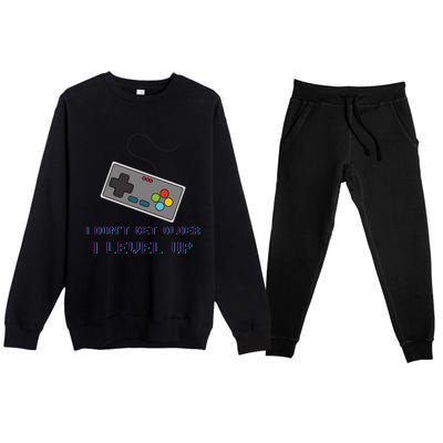 I Dont Get Older I Level Up Computer Console Gamers Meaningful Gift Premium Crewneck Sweatsuit Set