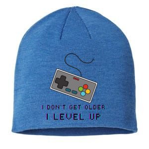 I Dont Get Older I Level Up Computer Console Gamers Meaningful Gift Sustainable Beanie