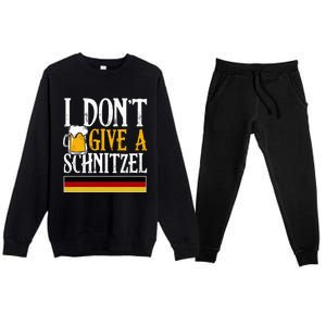 I DonT Give A Schnitzel German Beer Wurst Funny Oktoberfest Premium Crewneck Sweatsuit Set