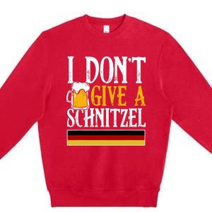 I DonT Give A Schnitzel German Beer Wurst Funny Oktoberfest Premium Crewneck Sweatshirt