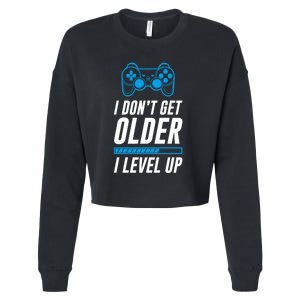 I Dont Get Older I Level Up Gaming Gamer Birthday Gift Cropped Pullover Crew