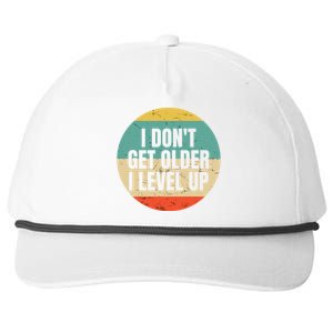 I Dont Get Older I Level Up Gift Controller Gamer Gift Snapback Five-Panel Rope Hat