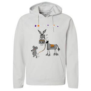 I Dont Give A Rats Ass Mouse Walking Donkey Performance Fleece Hoodie