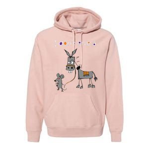 I Dont Give A Rats Ass Mouse Walking Donkey Premium Hoodie