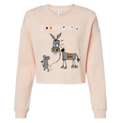 I Dont Give A Rats Ass Mouse Walking Donkey Cropped Pullover Crew