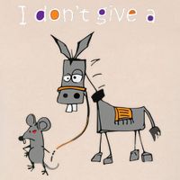 I Dont Give A Rats Ass Mouse Walking Donkey Cropped Pullover Crew