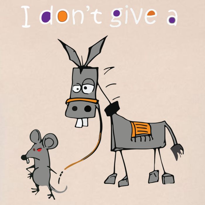 I Dont Give A Rats Ass Mouse Walking Donkey Cropped Pullover Crew