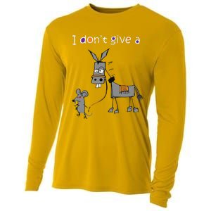 I Dont Give A Rats Ass Mouse Walking Donkey Cooling Performance Long Sleeve Crew