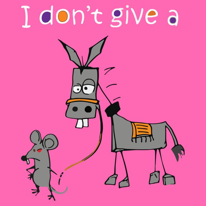 I Dont Give A Rats Ass Mouse Walking Donkey Stripe Pom Pom Beanie