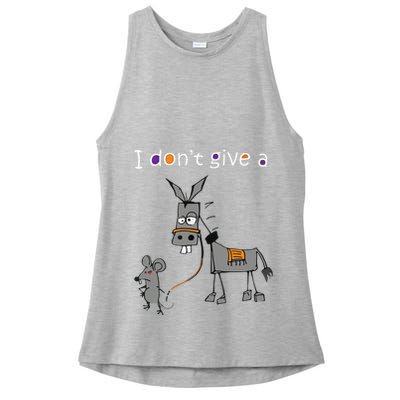I Dont Give A Rats Ass Mouse Walking Donkey Ladies PosiCharge Tri-Blend Wicking Tank