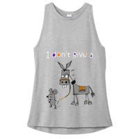 I Dont Give A Rats Ass Mouse Walking Donkey Ladies PosiCharge Tri-Blend Wicking Tank