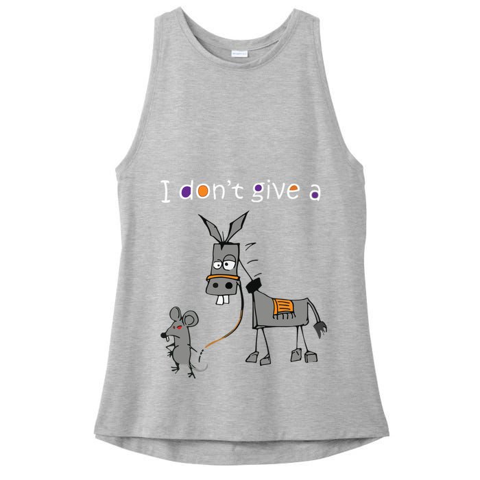 I Dont Give A Rats Ass Mouse Walking Donkey Ladies PosiCharge Tri-Blend Wicking Tank