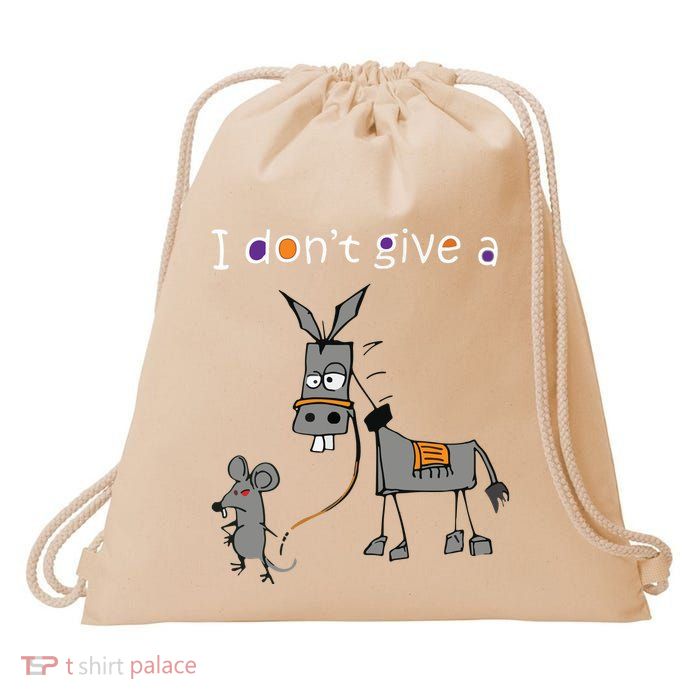 I Dont Give A Rats Ass Mouse Walking Donkey Drawstring Bag