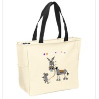 I Dont Give A Rats Ass Mouse Walking Donkey Zip Tote Bag